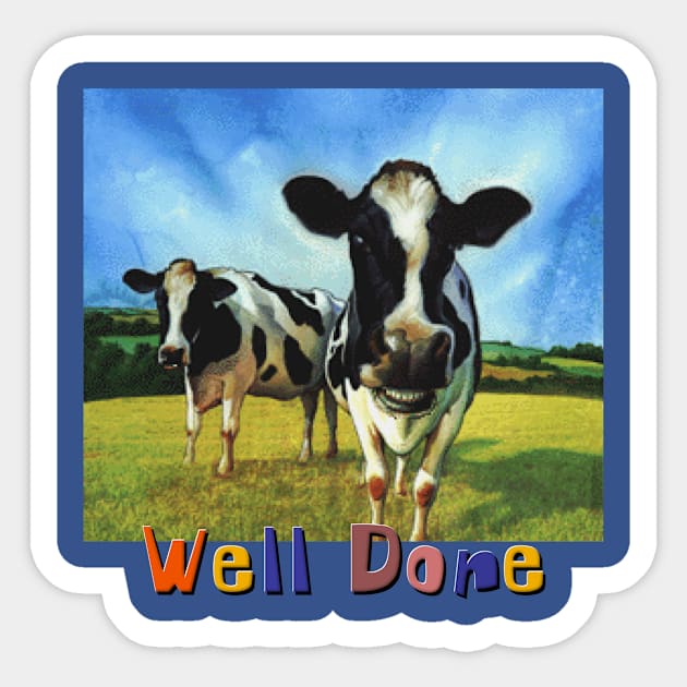 Cows Sticker by Leonard Buttman